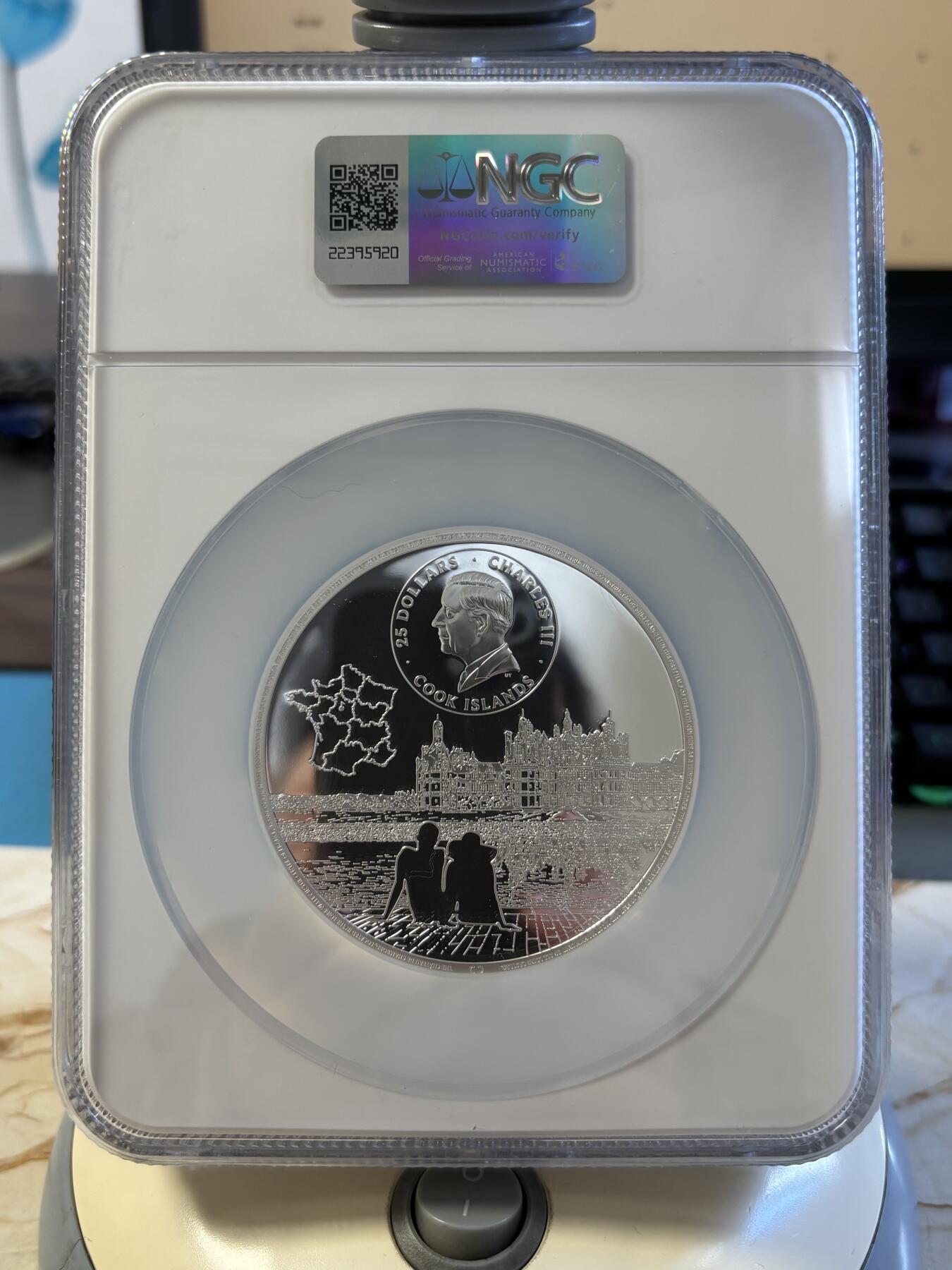 第195期拍卖 库克2024年法国香宾城堡5盎司彩银币NGC-PF70首期，9999银，发行500枚