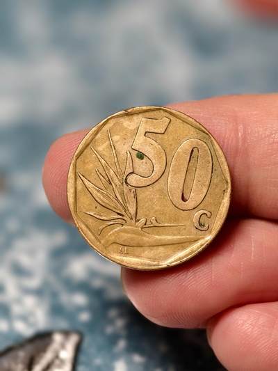 抚柳草堂-第十八期章牌钱币  奖章勋章限时免佣 满百包邮 放漏专场 - 南非1996年50分硬币 芦荟50分