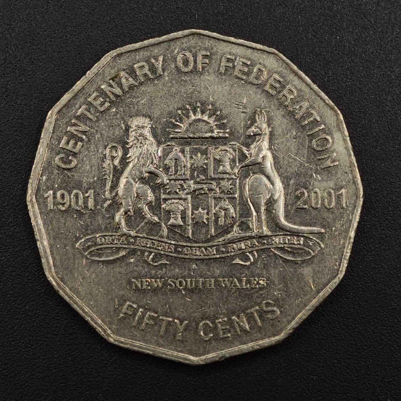 【淘币小摊】实时拍第八百八十一拍   小银币散币场    每周一统一发货 澳大利亚2001年50分纪念币