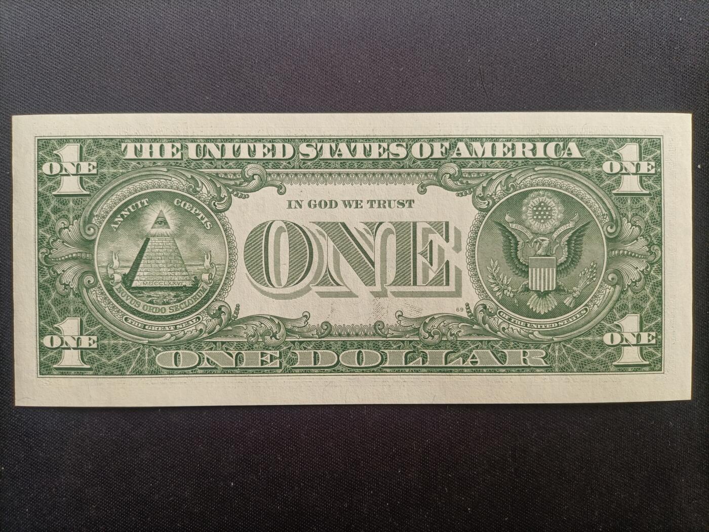 【游宝包邮场】马年第17期 精品单钞场 周日截拍 美国-1美元【SERIES-2017 B-纽约 豹子号222 全新UNC】