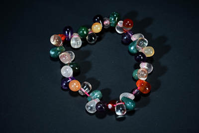 上海都达杂项专场五十八【全场包邮】  - 天然雨花石水滴珠手串93-11