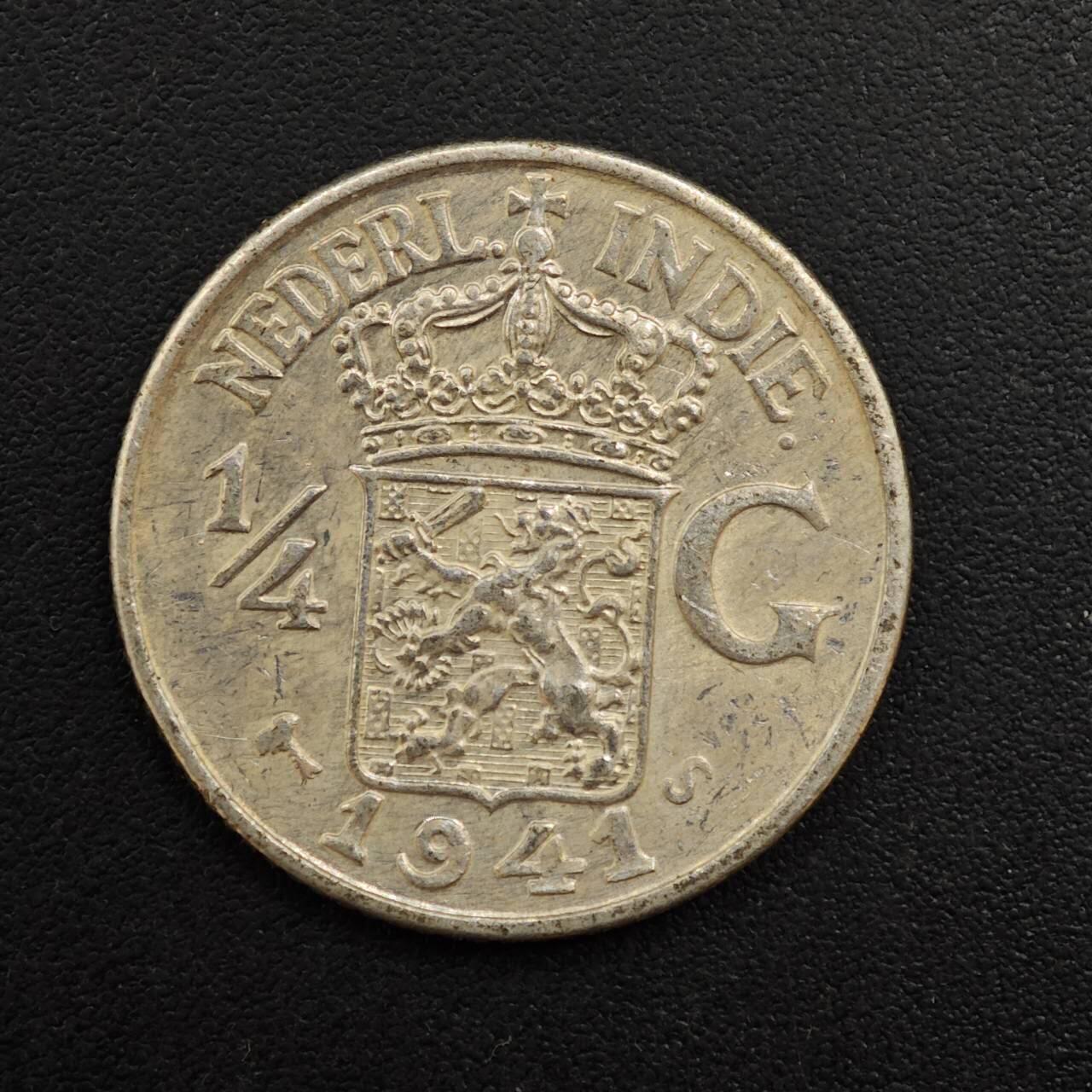 【淘币小摊】实时拍第八百八十一拍   小银币散币场    每周一统一发货 荷属东印度1941年1/4盾银币