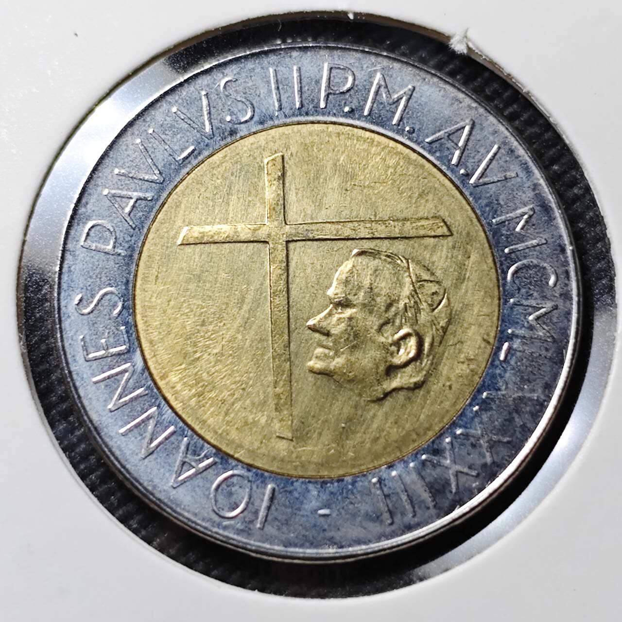 KK钱币收藏小铺   套币专场 2月预留时间 周末发货   梵蒂冈500里拉双色币 