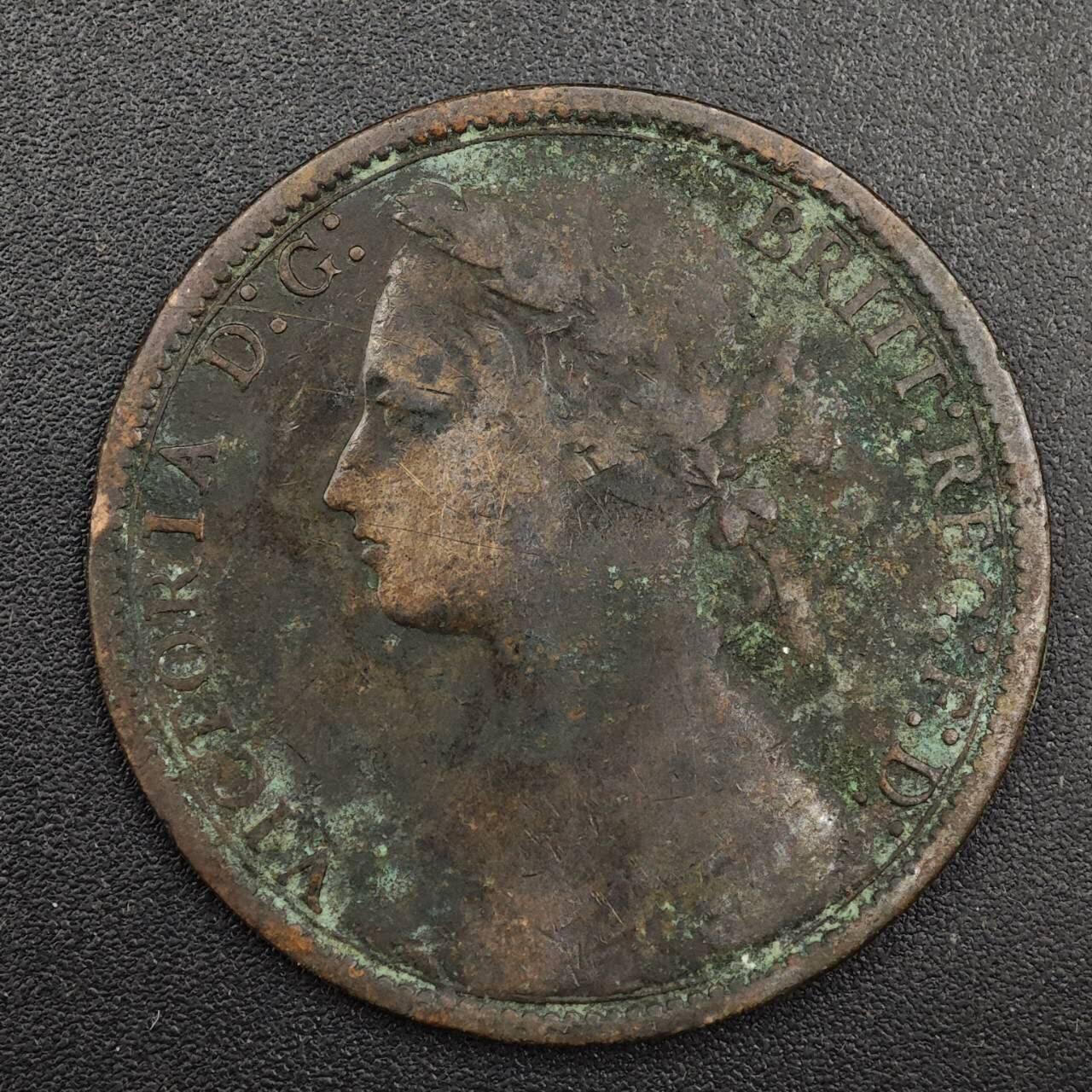 【淘币小摊】实时拍第八百八十一拍   小银币散币场    每周一统一发货 英国1875年维多利亚一便士铜币