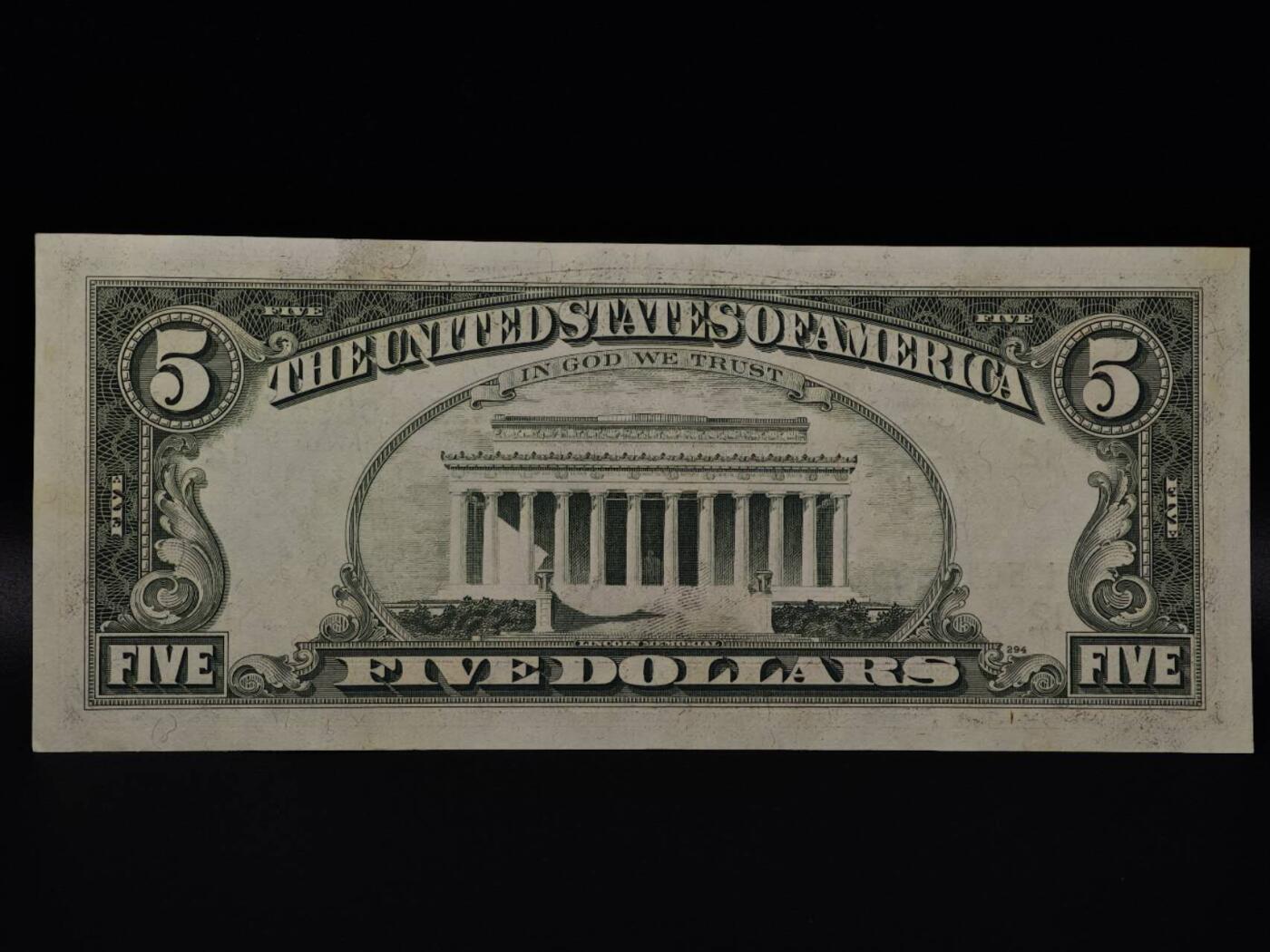  【淘币小摊】限时拍第八百八十二拍   纸币场    每周一统一发货 美国5美元纸币【有折】