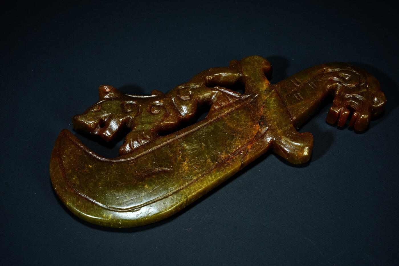 上海都达杂项专场五十八【全场包邮】  古玉龙虎宝刀手把件93-39