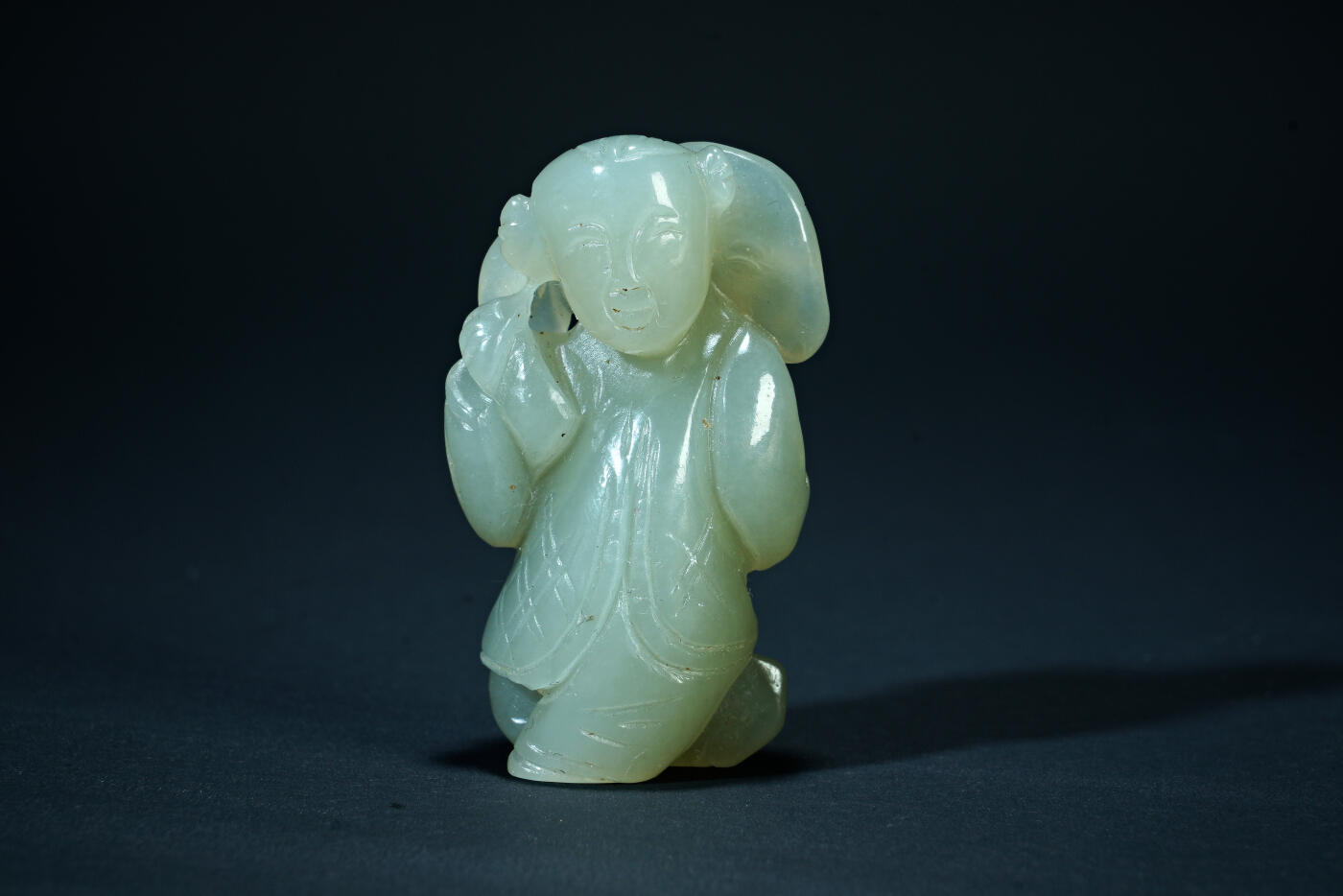 上海都达杂项专场五十八【全场包邮】  和田玉雕童子小摆件93-51