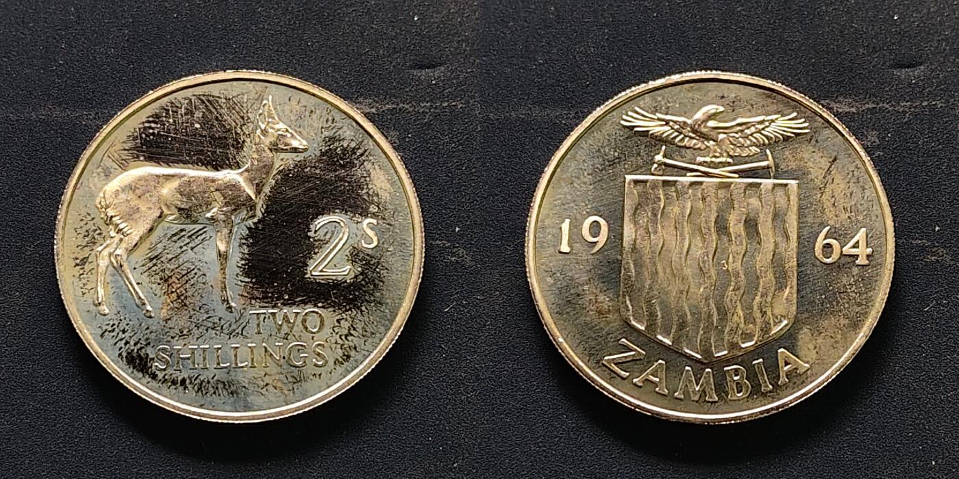 【全场包邮】纯粹捡漏拍515场 【少见】赞比亚1964年独立首版精制套币-量5000-原盒