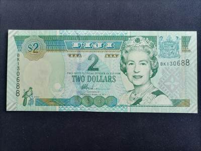 【游宝包邮场】马年第17期 精品单钞场 周日截拍 - 斐济-2元【2002年 永恒号 BK130688 全新UNC】