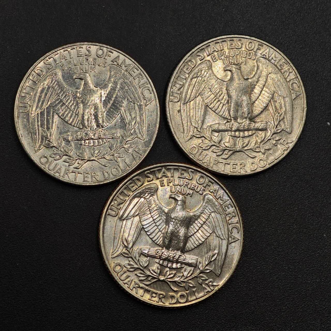 【淘币小摊】实时拍第八百八十一拍   小银币散币场    每周一统一发货 美国1987年25分3枚