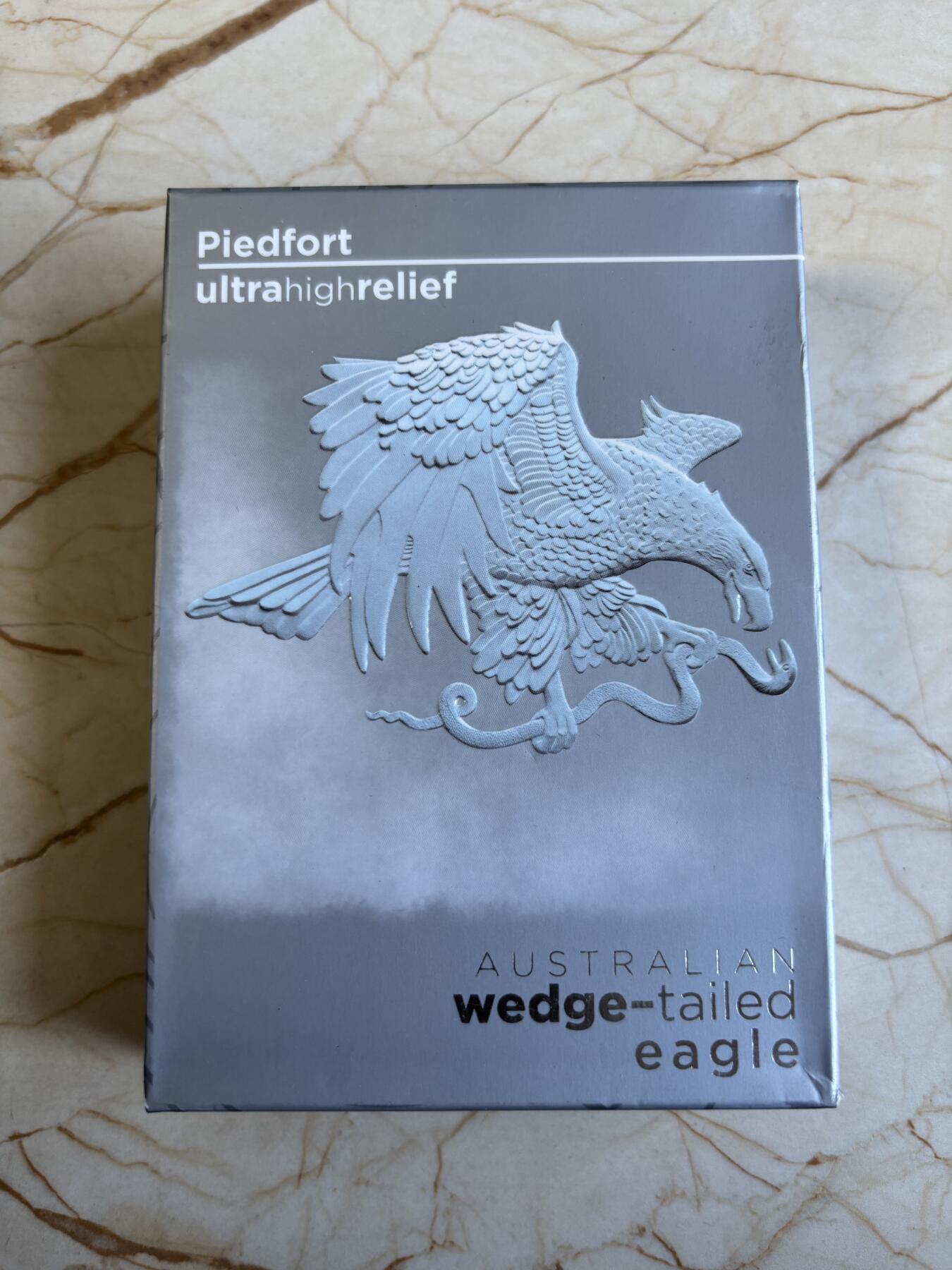 第195期拍卖 澳大利亚2021年楔尾鹰2盎司加厚超高浮雕精制银币，9999银，发行2500枚