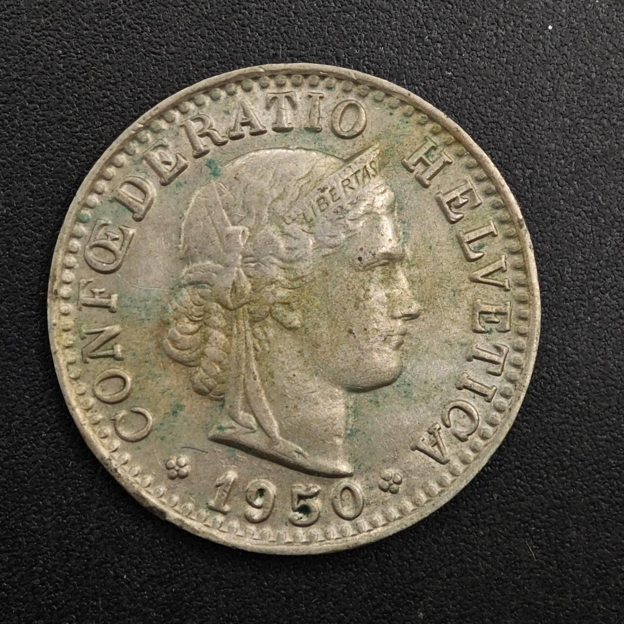 【淘币小摊】实时拍第八百八十一拍   小银币散币场    每周一统一发货 瑞士1950年20分镍币