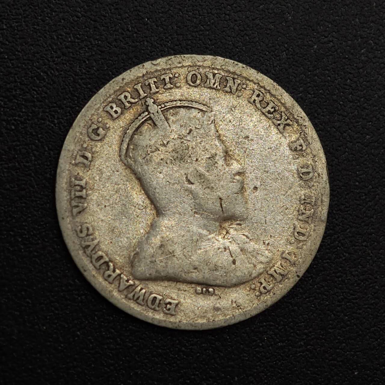 【淘币小摊】实时拍第八百八十一拍   小银币散币场    每周一统一发货 澳大利亚1910年爱德华七世3便士银币