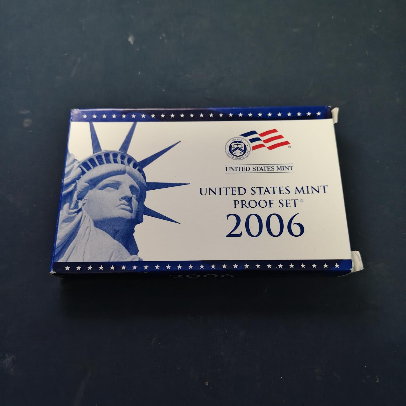 【全场包邮】纯粹捡漏拍515场 美国2006年官方封装精制套币（流通币一盒+州币一盒）-盒证全