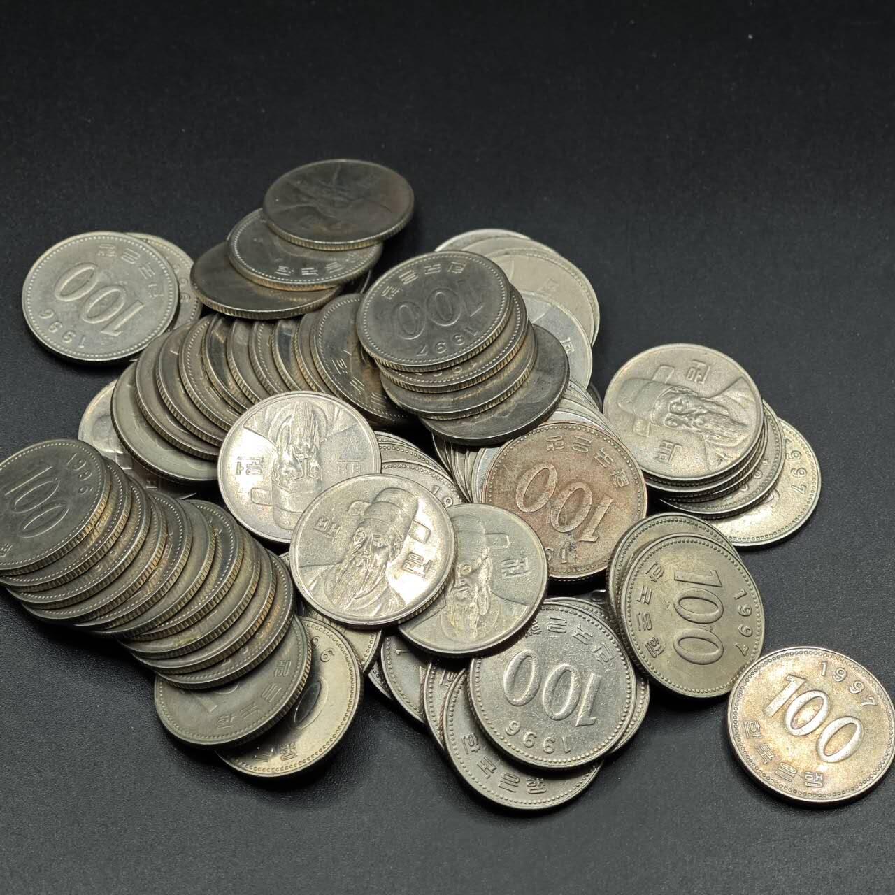 【淘币小摊】实时拍第八百八十一拍   小银币散币场    每周一统一发货 韩国100元71枚