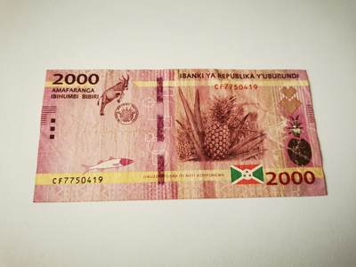 零零发流通品外国纸币拍卖 无佣金 - 布隆迪2000