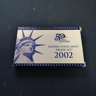 【全场包邮】纯粹捡漏拍515场 - 美国2002年官方封装精制套币（流通币一盒+州币一盒）-盒证全