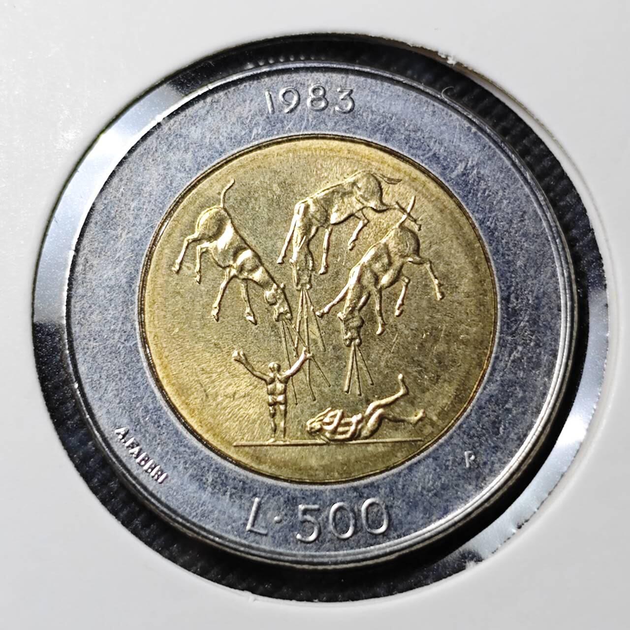 KK钱币收藏小铺   套币专场 2月预留时间 周末发货   圣马力诺500里拉双色币 好品