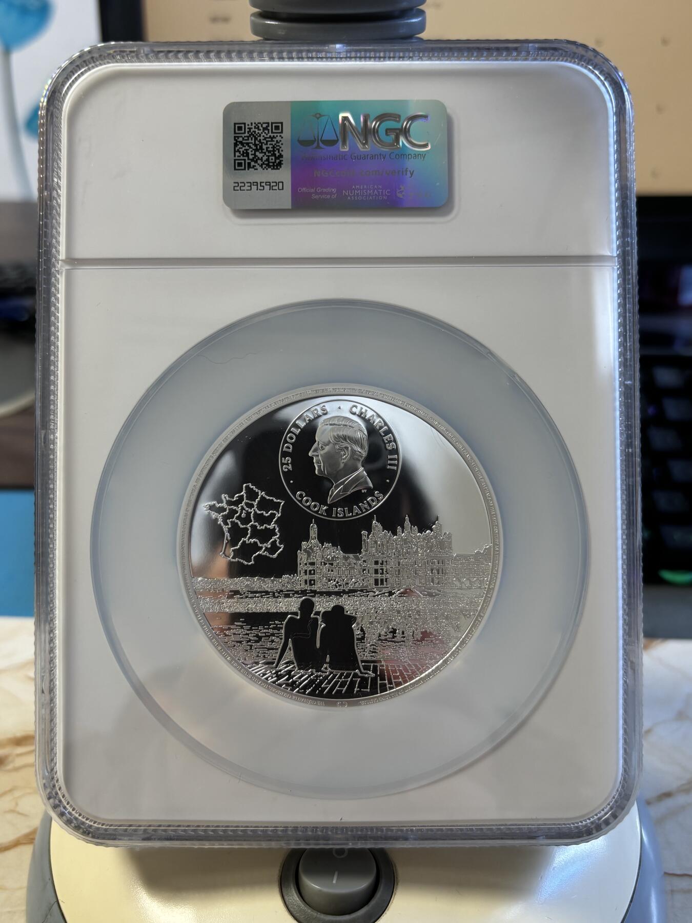 第195期拍卖 库克2024年法国香宾城堡5盎司彩银币NGC-PF70首期，9999银，发行500枚