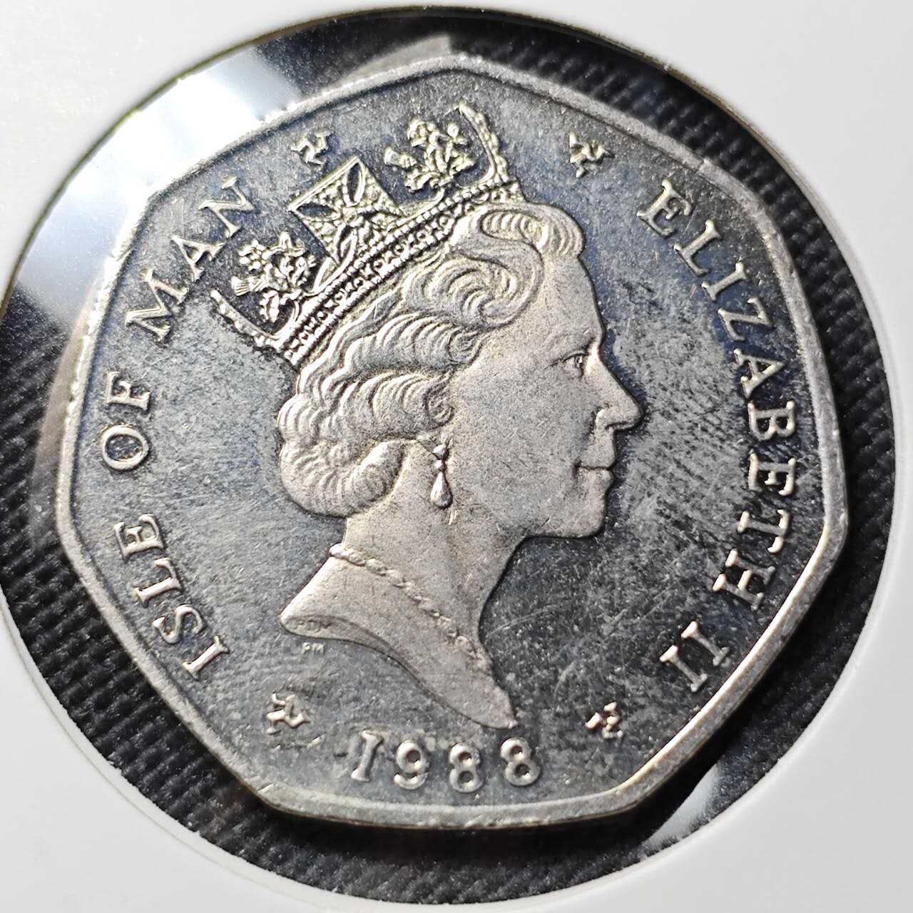 KK钱币收藏小铺   套币专场 2月预留时间 周末发货 1988 马恩岛50便士