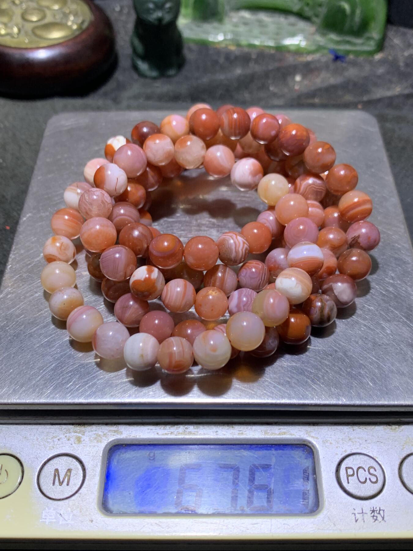 精美红白川料南红玛瑙108手串一条，