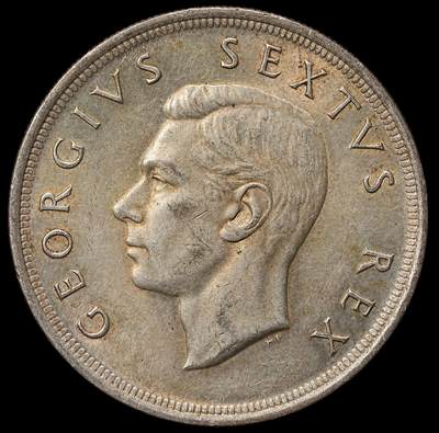 修遠堂世界钱币第108期 - 1952年南非-开普敦发现300周年5先令大银币 28.29g，50%银