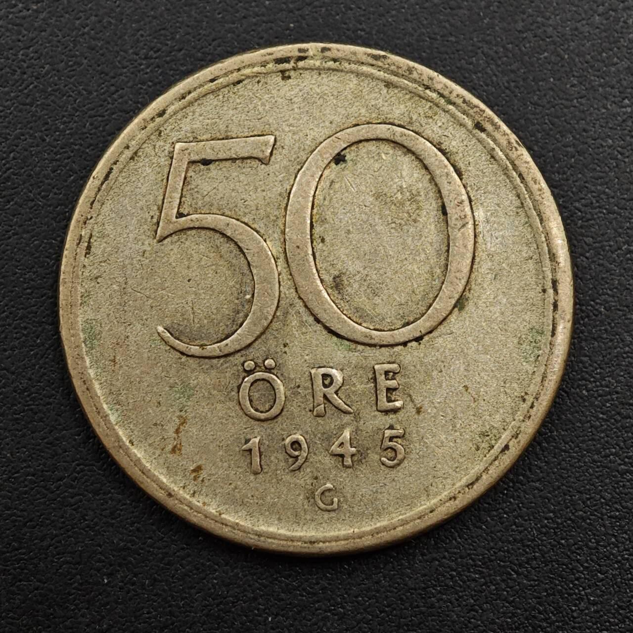 【淘币小摊】实时拍第八百八十一拍   小银币散币场    每周一统一发货 瑞典1945年50欧尔银币