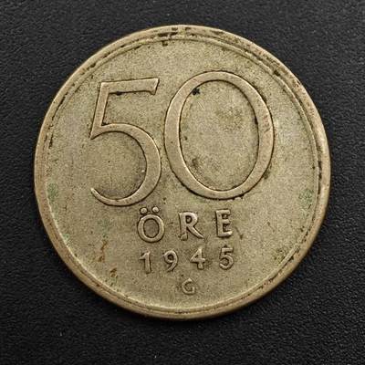 【淘币小摊】实时拍第八百八十一拍   小银币散币场    每周一统一发货 - 瑞典1945年50欧尔银币