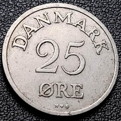 泉币菌-第214场-二月二 龙抬头 专场 拍品多 请提前出价（工作最近较忙 发货不及时，望理解） - 丹麦1949年 25欧尔铜镍币 23mm 