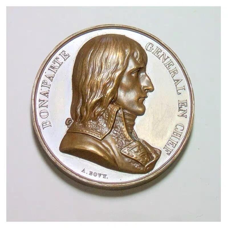 【艺术】法国艺术大章1798年 拿破仑远征埃及金字塔 高浮雕精制大铜章 40MM