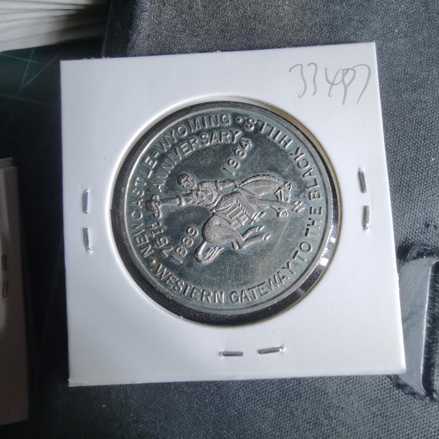 沼泽如烟--第1033场 1964年美国怀俄明州纽卡斯尔建市75周年纪念代币