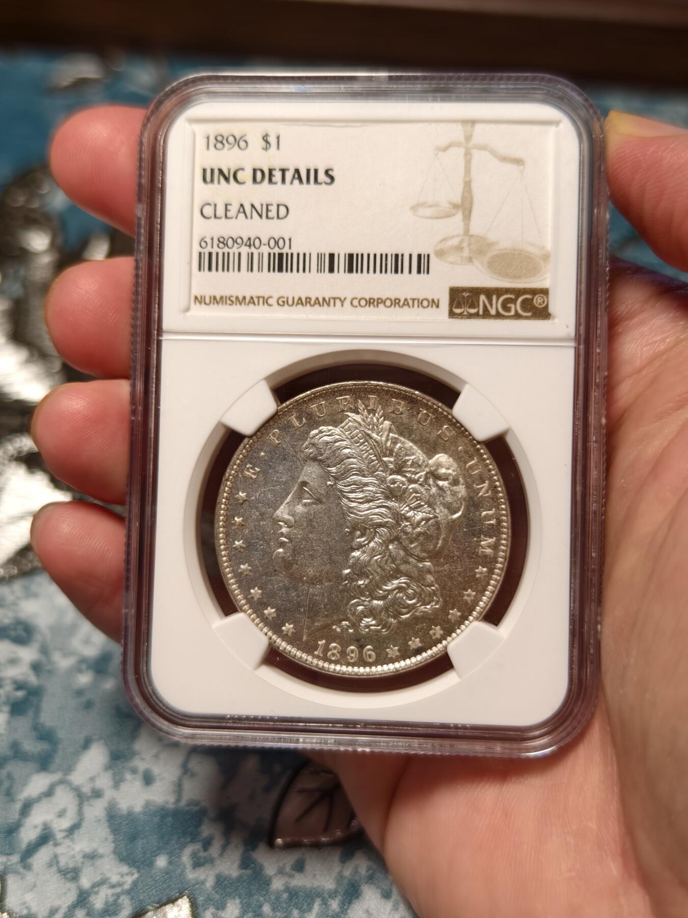 抚柳草堂-第十八期章牌钱币  奖章勋章限时免佣 满百包邮 放漏专场 1896NGC UNCD 美国摩根银币 底板好压力足细节到位