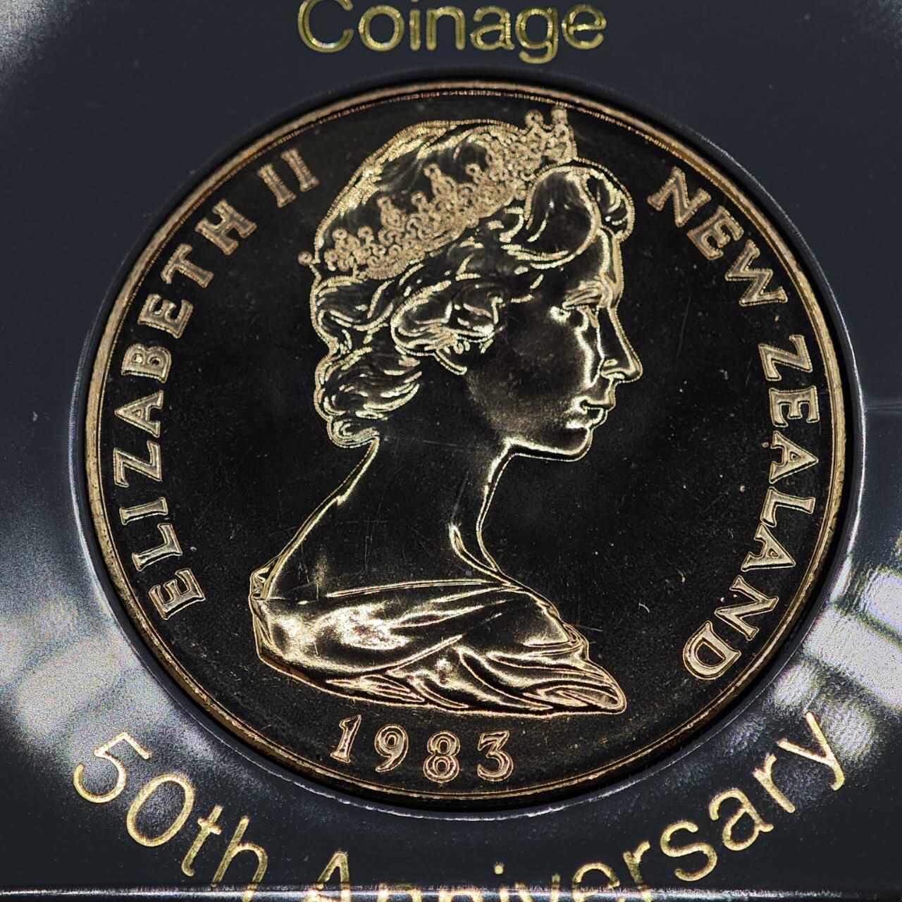 【淘币小摊】实时拍第八百八十一拍   小银币散币场    每周一统一发货 新西兰1983年货币50周年纪念币