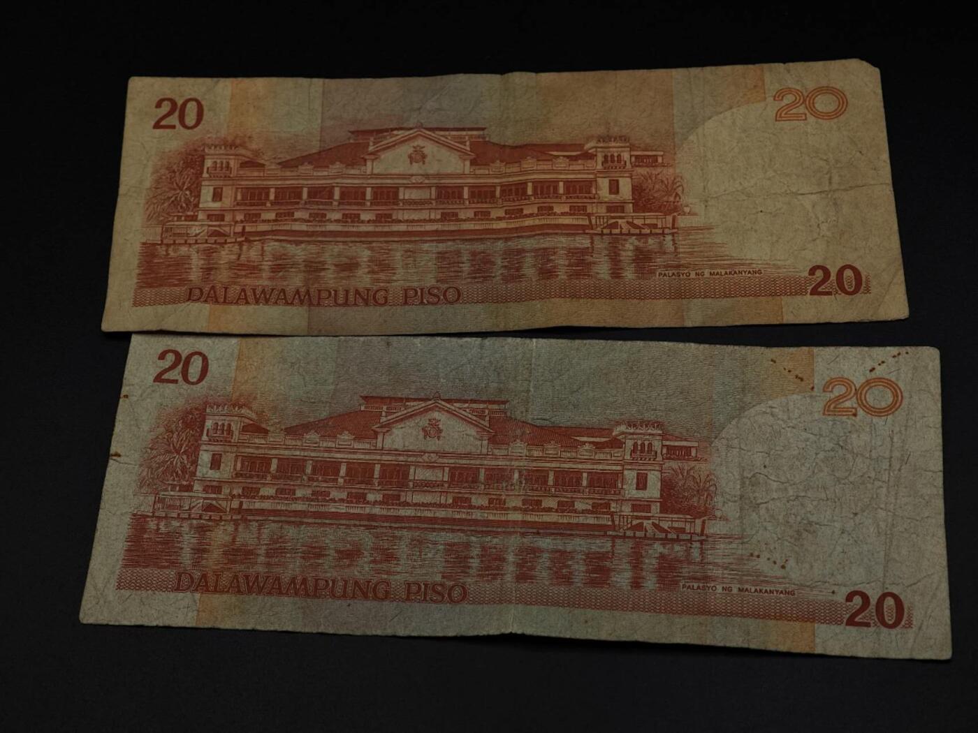  【淘币小摊】限时拍第八百八十二拍   纸币场    每周一统一发货 菲律宾20比索纸币2张【有折】