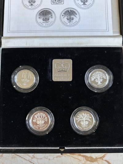 第195期拍卖 - 英国1984-1987年1英镑精制加厚纪念银币4枚全套，925银，19克*4，发行10000枚