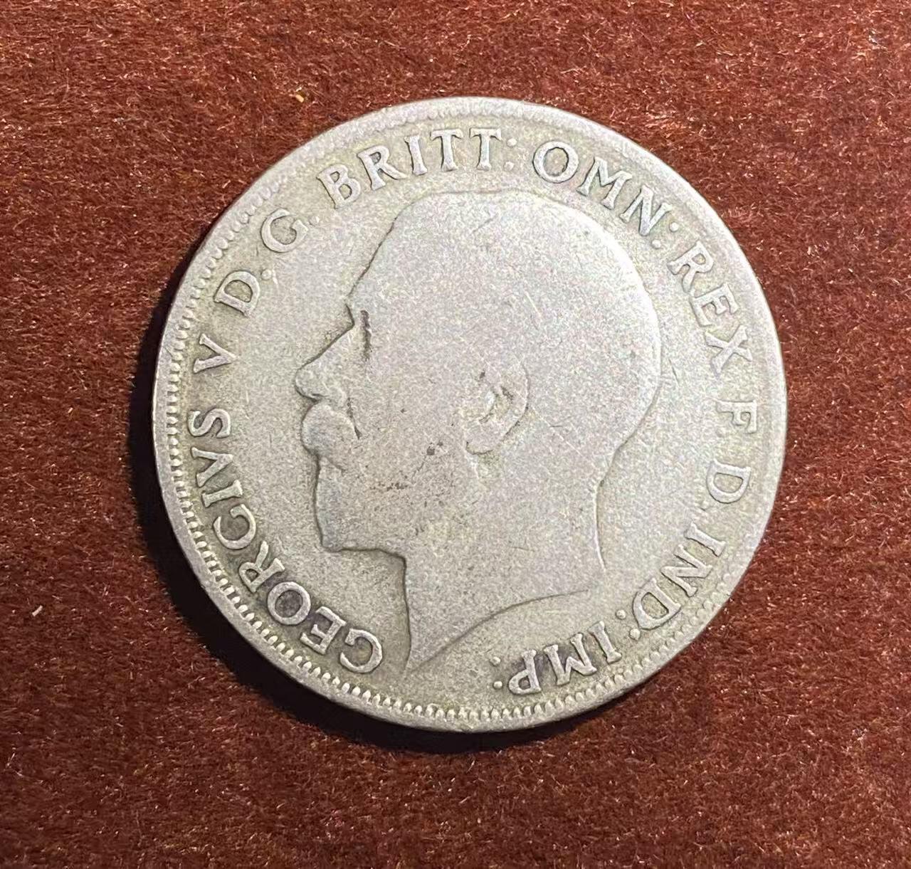 日日生财—方圆世界（全场包邮） 英国1914年乔治五世 1弗洛林银币500银11克+mini版1.5克