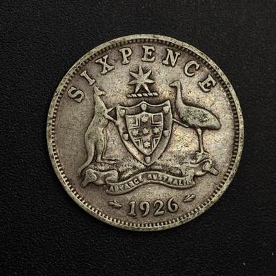 【淘币小摊】实时拍第八百八十一拍   小银币散币场    每周一统一发货 - 澳大利亚1926年乔治五世6便士银币