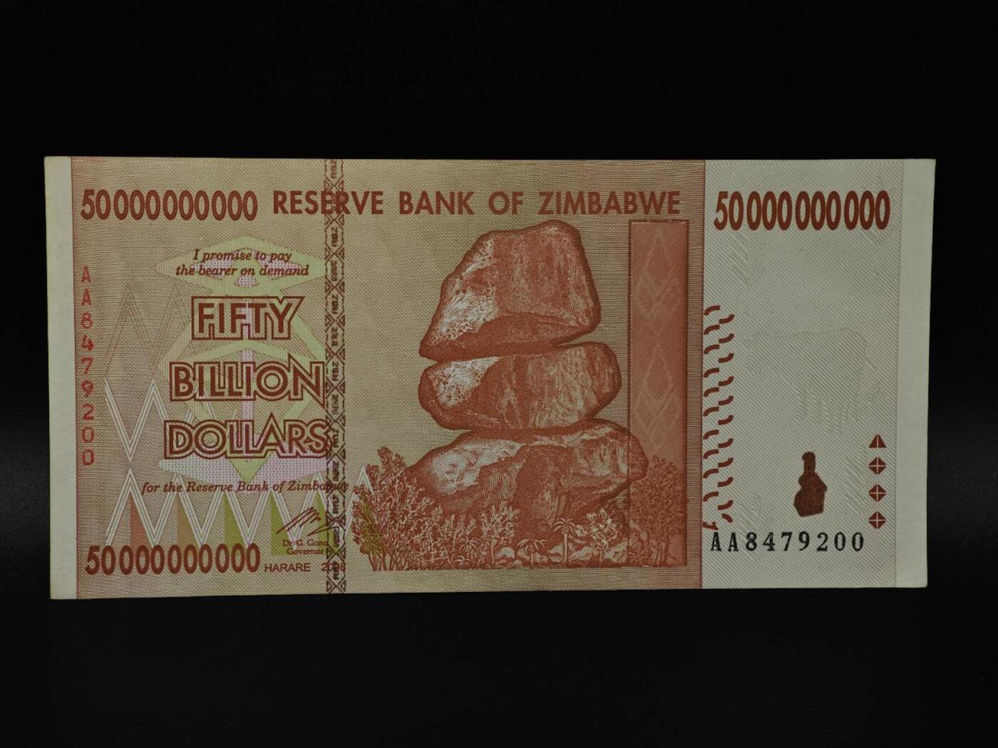  【淘币小摊】限时拍第八百八十四拍   纸币场    每周一统一发货 津巴布韦500亿元纸币【有折】