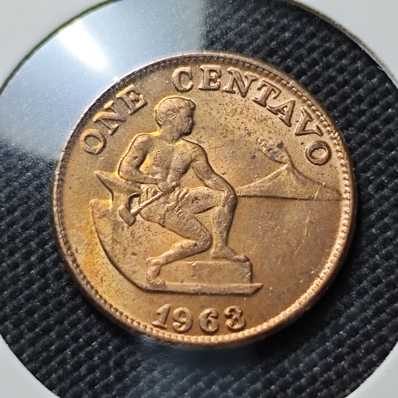 KK钱币收藏小铺   套币专场 2月预留时间 周末发货  1963菲律宾1分铜币 好品