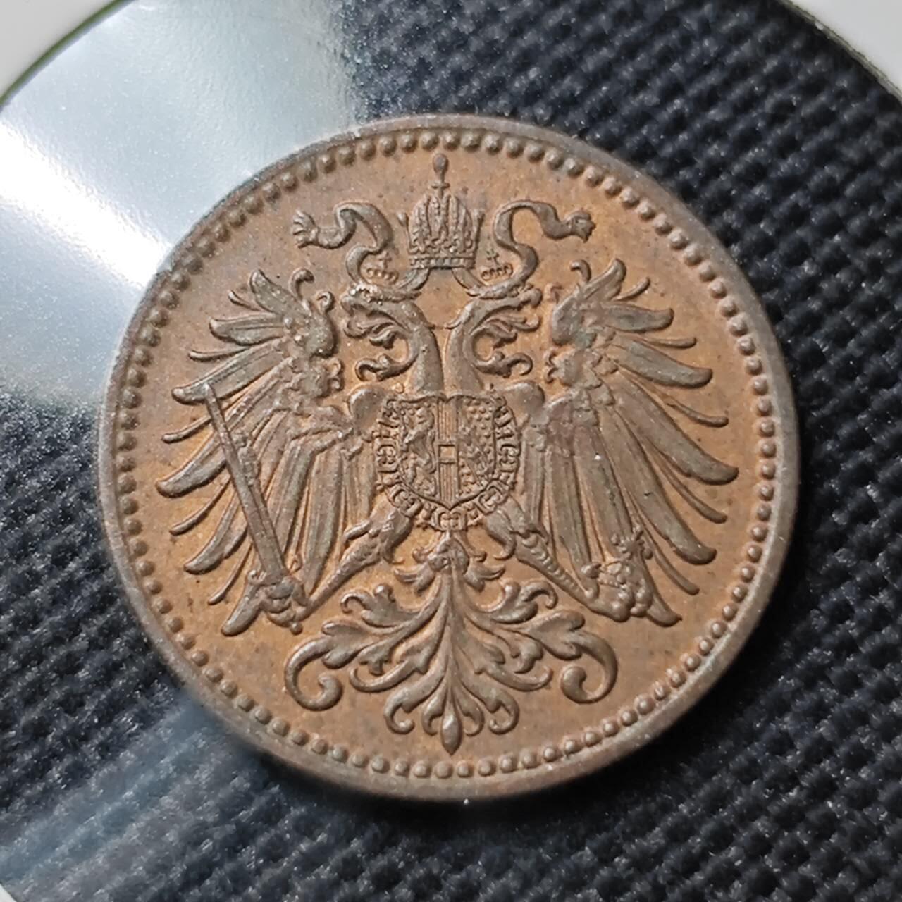 KK钱币收藏小铺   套币专场 2月预留时间 周末发货  1913奥地利1格罗申铜币 好品