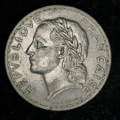 Krab外币市集Vol.27 - 法国1933年5法郎镍币