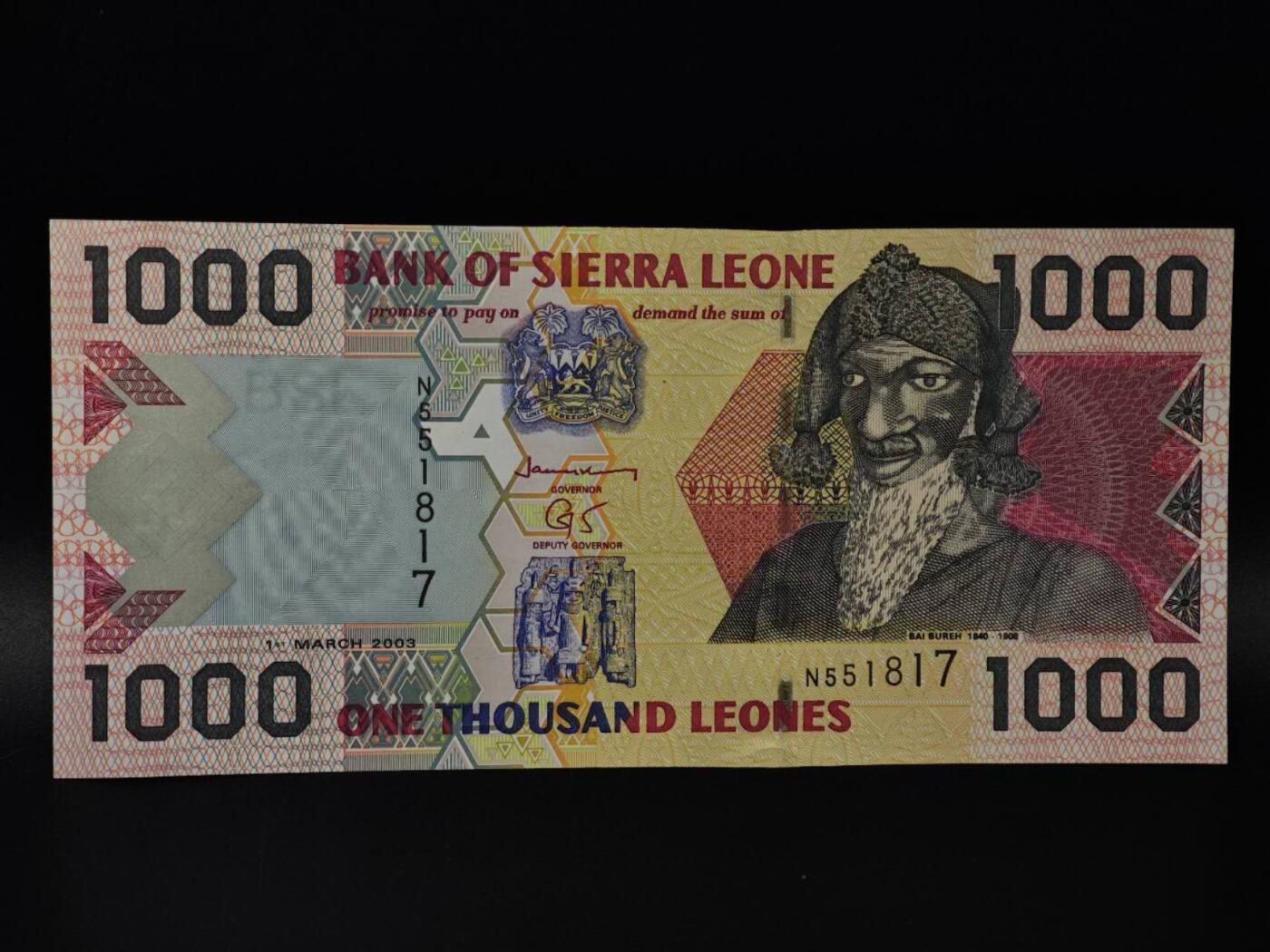  【淘币小摊】限时拍第八百八十四拍   纸币场    每周一统一发货 塞拉利昂1000利昂纸币