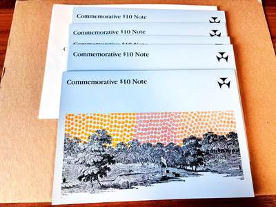 【Blue Auction】世界纸币精拍第798期——18级TOP拍卖/信誉/品质/专业/高效💫 - 【一组5张 带原册 AA冠 含多张无47】澳大利亚 1988年10元塑料纪念钞 全新UNC 