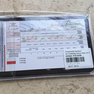 道一币馆币章第一百七十场 - 带证书 摩纳哥2012年欧元样币八枚+镀金纪念章