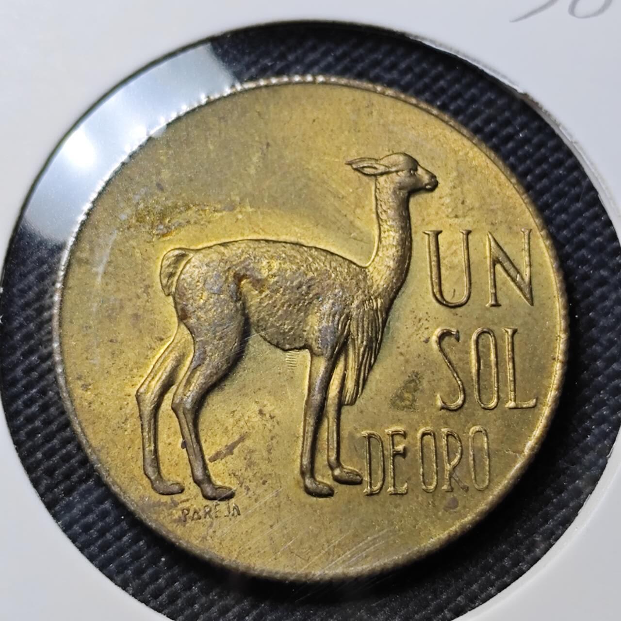 KK钱币收藏小铺   套币专场 2月预留时间 周末发货  1967秘鲁1索尔铜币 好品