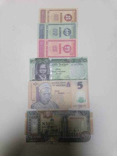 【20260324】非全新纸币和硬币第349场 - 外国6张纸币