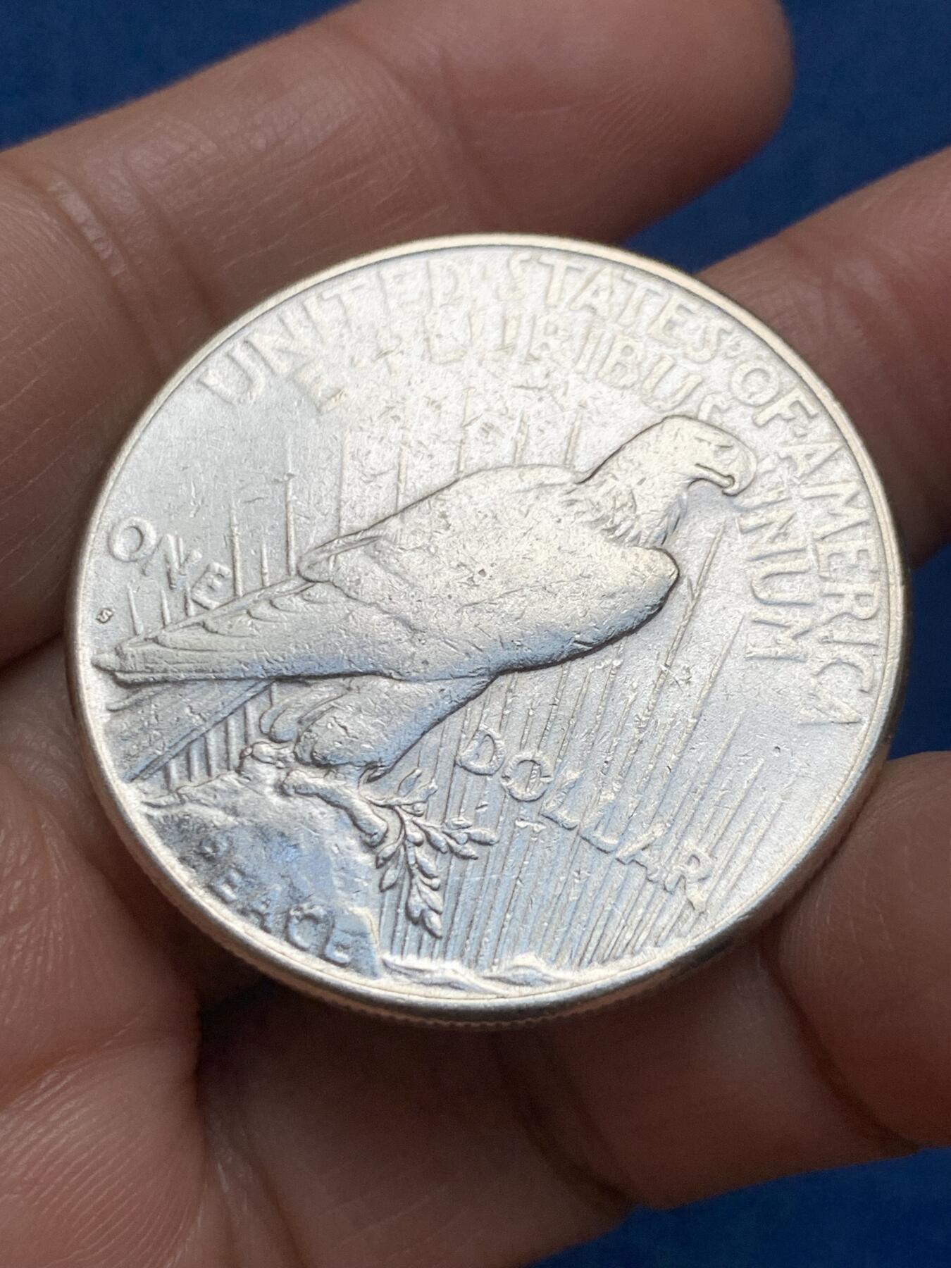 《竞宝斋》第473场 周日，周一 2场连拍 （全场包邮）欢迎送拍 美国1923年和平鸽一元银币