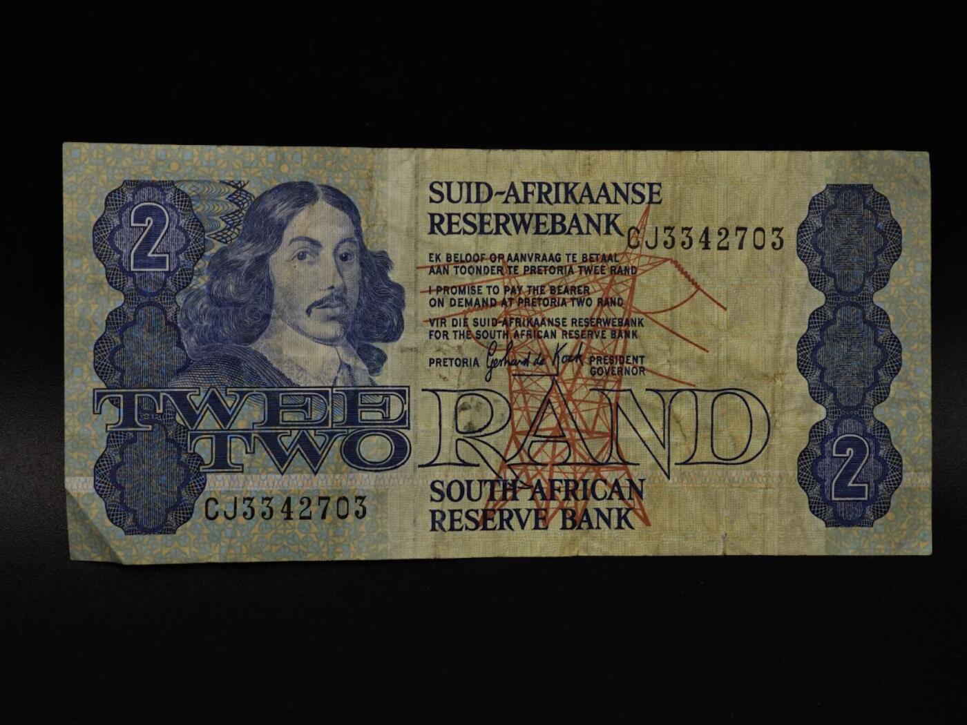  【淘币小摊】限时拍第八百八十四拍   纸币场    每周一统一发货 南非2兰德纸币【有折】