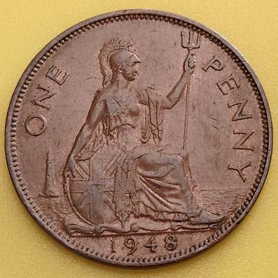 布加迪🐬～世界钱币(上海)🌾第 282 期 /  各国套币和散币 - 英国🇬🇧 1948年 1便士 乔治六世
