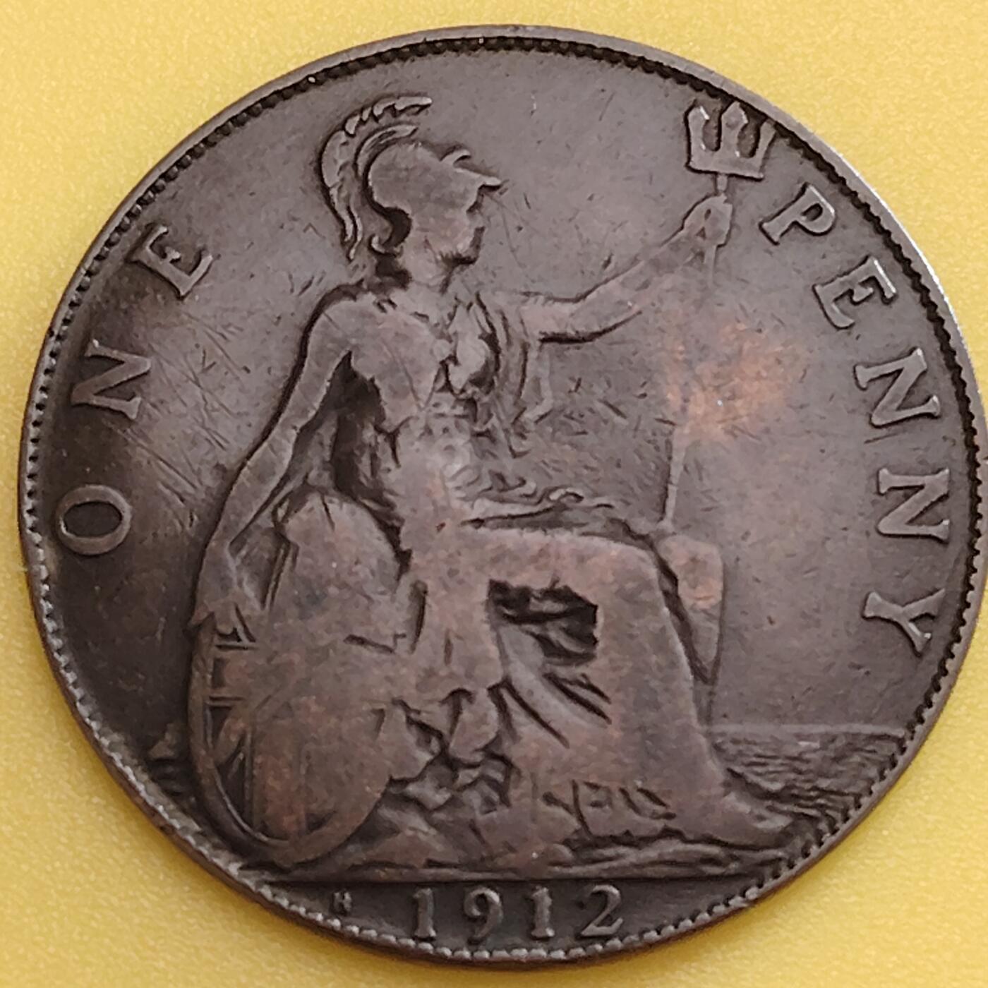 布加迪🐬～世界钱币(上海)🌾第 282 期 /  各国套币和散币 英国🇬🇧 1912年 1便士 乔治五世